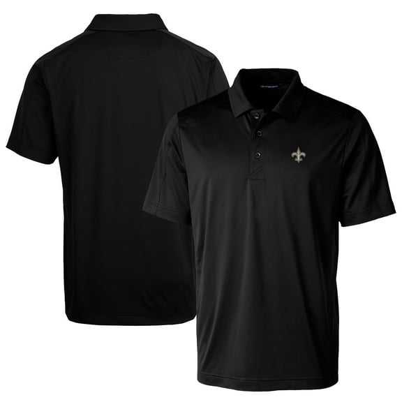 Men's Cutter & Buck Black New Orleans Saints Prospect Textured Stretch Big & Tall Polo