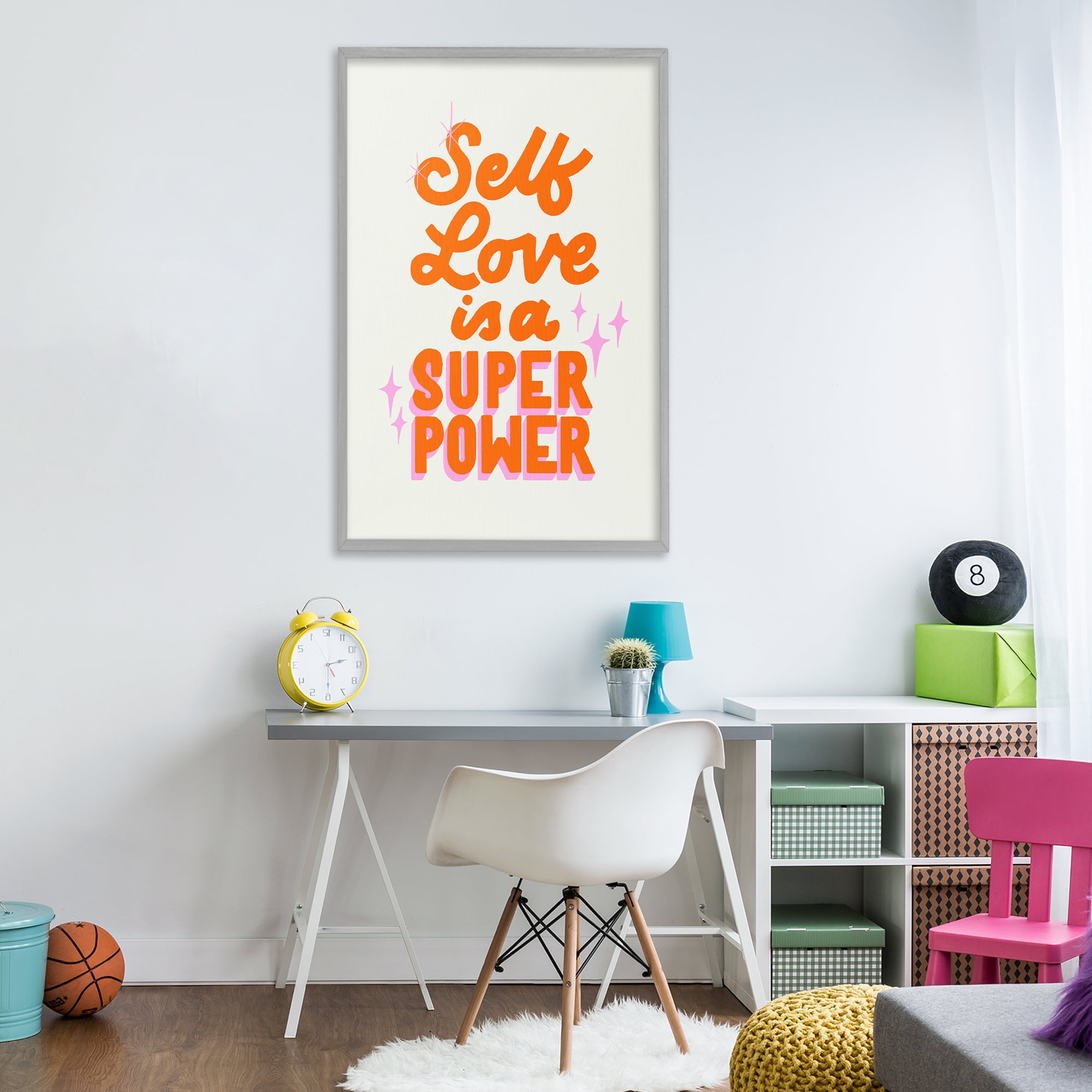 Stupell Industries Self Love Is Superpower Gray Framed Giclee Art, design by Indira Prieto | IndySign