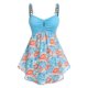 thumbnail image 1 of Tank Top de Talla Extra con Estampado Floral con Cadenas Rosegal Camisetas sin mangas de talla grande, 1 of 5