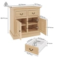 thumbnail image 5 of Swedhaus Modern Sideboard Buffet Cabinet,Kitchen Storage Cabinet with 2 Drawers and 2 Doors,Wooden Sideboard Cabinets for Dining Room Living room,Oak, 5 of 7