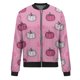 thumbnail image 4 of Chaqueta bomber con temática de Halloween para mujer, con lindos fantasmas, murciélagos y estampado de luna, informal, ligera, con cremallera, 4 of 5