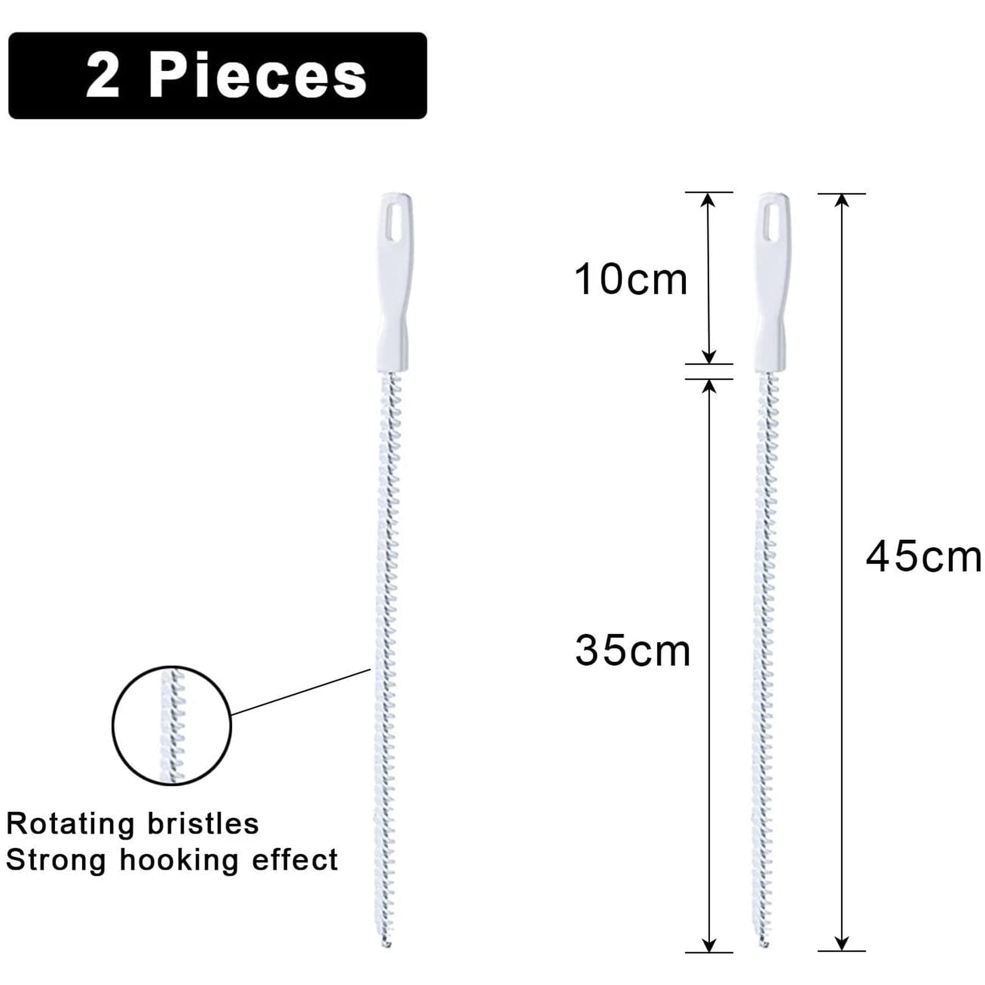 Lot De 5 Brosses De Nettoyage Pour Canalisations - 45 Cm, Flexible, En Acier Inoxydable Et Nylon - Pour Déboucher éviers, Siphons, Douches