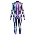 thumbnail image 2 of HOWPAY Adult Halloween Costumes Skull Print Bodysuit Spooky Cosplay Outfit Full Body Skeleton Jumpsuit For Men Women Halloween Masquerade Party Halloween Costumes XXXL, 2 of 5