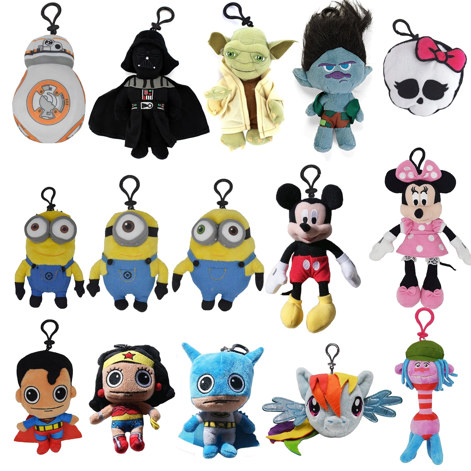 DC Comics "Super Soft" Batman Plush Coin Clip Key Chain Toy Bag
