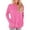 Pink, variant on UTTOASFAY Winter Clothes for Womens Fashion Woman O-Neck Long Sleeve T-Shirt Summer Solid Pocket Loose Blouse Tops
