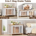 thumbnail image 5 of POAO Dog Crate Furniture for Large Dog, Heavy Duty Dog Crates for Large Dogs, Dog Kennel Furniture Indoor as TV Stand, Large Size 39.96" L(35-60 Pounds), White, 5 of 7