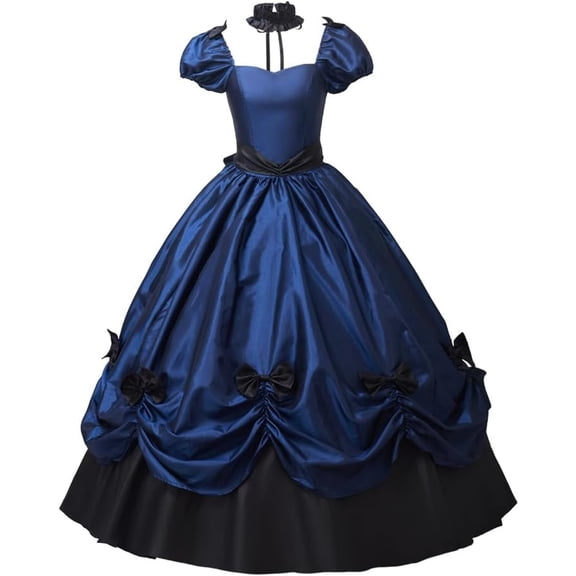 Women's Gothic Victorian Rococo Dress Civil War Southern Belle Tea Party Ball Gown
