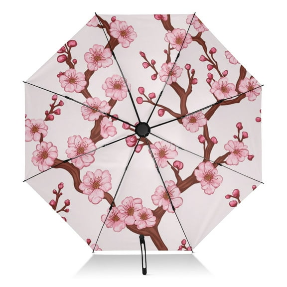 Pink Blossom Branches Extra Large Automatic Umbrella, UV Protection, Waterproof, Auto Open and Close