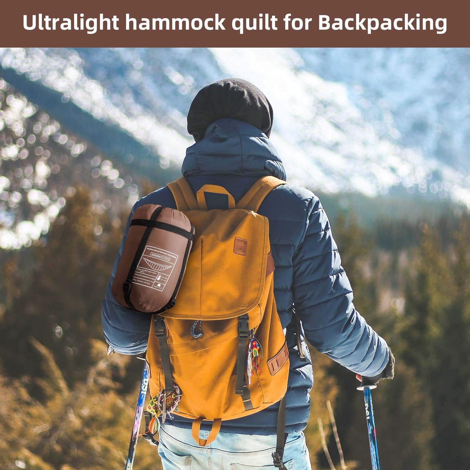 GEERTOP Portable Hammock Quilt for Camp Lightweight Full Length 4 Seasons Warm Single Double Hammock Underquilt for Outdoor Camping Hiking Backpacking Travel Beach Backyard Patio