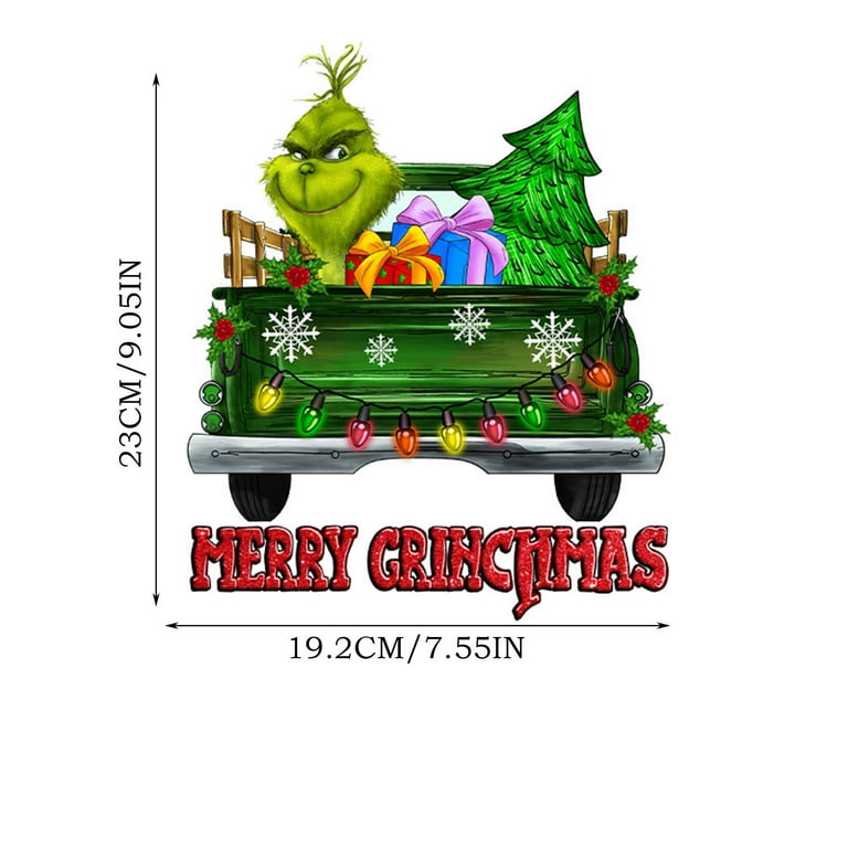 Vintage Grinchy Christmas Element Decal Sheet Vinyl