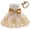 Gold, variant on Splozh Birthday Girl Outfit Princess Dress Baby Girl Pageant Lace Dress Toddler Party Bowknot Tutu Gown Dress with Headwear,Gold,12-18 Months