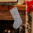 thumbnail image 4 of Christmas Stocking, Holiday Decoration, Multicolor Plush Teddy Christmas Socks Gift Bag, Large 18.9 Inch Fleece Christmas Stocking for Fireplace Mantel Hanging, 4 of 7