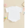 thumbnail image 4 of Suealasg Baby Boys Girls 4th of July Romper Letter Embroidery Short Sleeve Bodysuit Jumpsuit 3 6 12 18 Months Newborn Boy Girls Cute Summer Clothes, 4 of 8