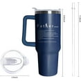 thumbnail image 2 of 40oz Father Tumbler with Handle and Straw, Dad Insulated Stainless Steel Cup, Travel Coffee Mug Water Bottle, Fathers Day Birthday Gifts for Men, 2 of 6