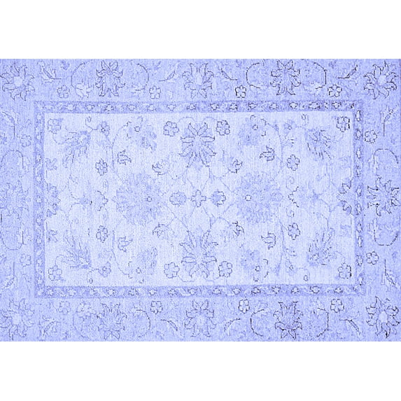 Ahgly Company Indoor Rectangle Oriental Blue Traditional Area Rugs, 2' x 3'
