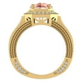 thumbnail image 3 of Large Morganite Engagement Ring 14K Gold Halo Rings for women 8.00 mm 6.85 carat, 3 of 5