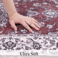 thumbnail image 2 of Haperlare Machine Washable Oriental Floral Medallion Area Rug Ultra Thin Super Soft Floor Carpet, 8' x 10' Brick Red, 2 of 5