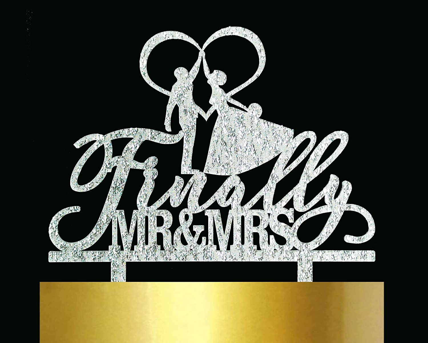 Finally Mr & Mrs Cake Topper,Elegant Cake Topper For Wedding
