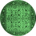 thumbnail image 1 of Ahgly Company Indoor Round Oriental Emerald Green Industrial Area Rugs, 7' Round, 1 of 4