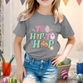 thumbnail image 2 of Baby Girl Summer Clothes Kid Girls Easter Cute Graphic Round Neck Short Sleeve Tee Summer Casual T Shirt Toddler T Shirts Grey 1 Years-2 Years, 2 of 4