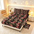 thumbnail image 2 of Homewish Wild Mushrooms Bed Sheets,Retro Fungus Plants Full Size Sheets,Red Green,4pcs,1 Flat Sheet, 1 Fitted Sheet and 2 Pillowcases, 2 of 6