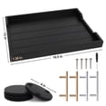 thumbnail image 2 of Sxnows Coffee Table Trays - Large Ottoman Tray for Living Room -Wood Serving Tray with 2 Sets of Handles - Wooden Tray for Coffee Table, 4 Round Coasters Included(Black), 2 of 9