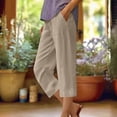 thumbnail image 2 of aidice Capri Pants for Women Casual High Waisted Comfy Capris Breathable Summer Beach Vacation Capris with Pockets, 2 of 5