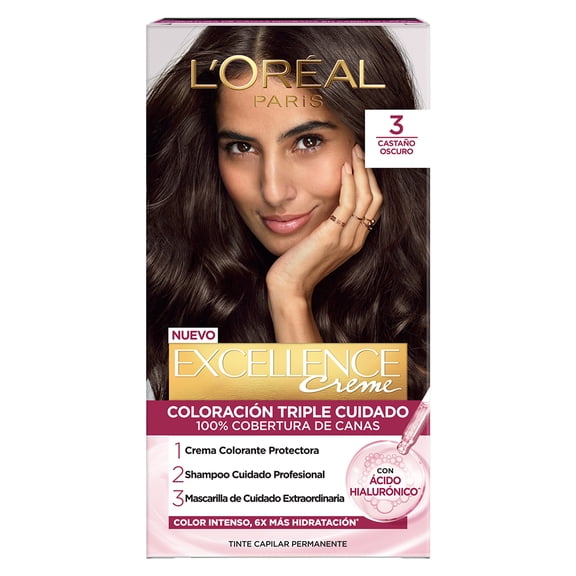 Tinte para cabello L'Oréal Imédia Excellence creme 3 castaño oscuro