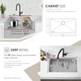 thumbnail image 4 of Stylish Undermount 32" Stainless Steel Single Bowl Kitchen Sink with Grid and Strainer S-323XG, 4 of 11