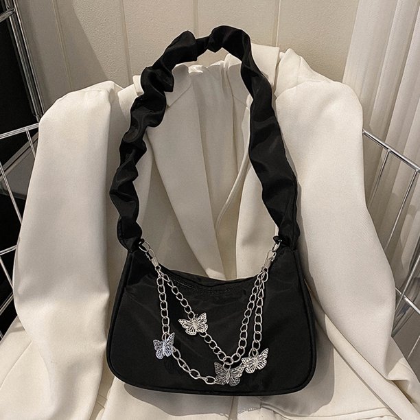 Bolso de viaje para mujer, cadena de mariposa informal, Bolso de mano para mujer, Bolso elegante puro para axila
