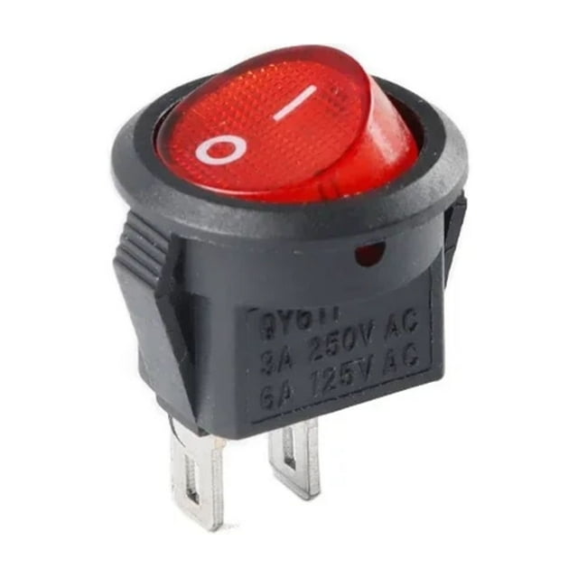 10Pcs Small Size Round Rocker Switch LED Illuminated Car board Boat Van KCD-15 15mm 2/3PIN I/O Button Power Switches ,Easy to Install