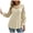 TSHIRT381-Beige, variant on Women Lace Patchwork Long Sleeve Top, Hollow Crochet Textured Flared Hem Casual Shirt Size XXL