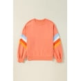 thumbnail image 5 of Women's Flamingo Rainbow Striped Sleeve Crew Neck Loose Sweatshirt | [ZhiHiMeRi] | (US 12-14)L, 5 of 11