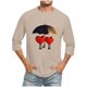 thumbnail image 5 of Camisas de Manga Larga para los Hombres Día de San Valentín Impresión Cuello Redondo Moda Casual, Mezcla de Poliéster de Lino de Algodón para Primavera Verano, 5 of 8