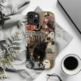 thumbnail image 6 of Autumn Black Cat & Ghost Collage Phone Case, Vintage Halloween Stars & Newspaper Aesthetic Cover for iPhone 17 16 15 14 13 12 11 Pro Max Plus Mini, 6 of 6