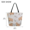 thumbnail image 5 of FORMRS Womens Canvas Tote Bag with Zipper Inner Pocket Shoulder Handbag, Cartoon Bear, 5 of 7