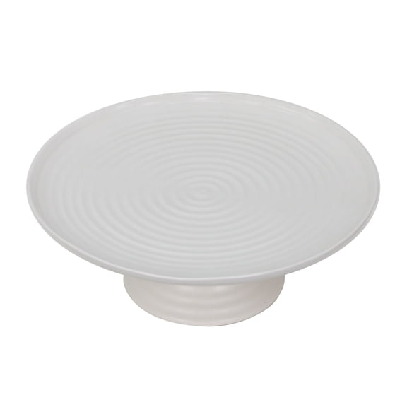 Ashland Stoneware Cake Stand - Chic Round Ceramic Pedestal for Desserts - White - 11.75" - 1-Pack