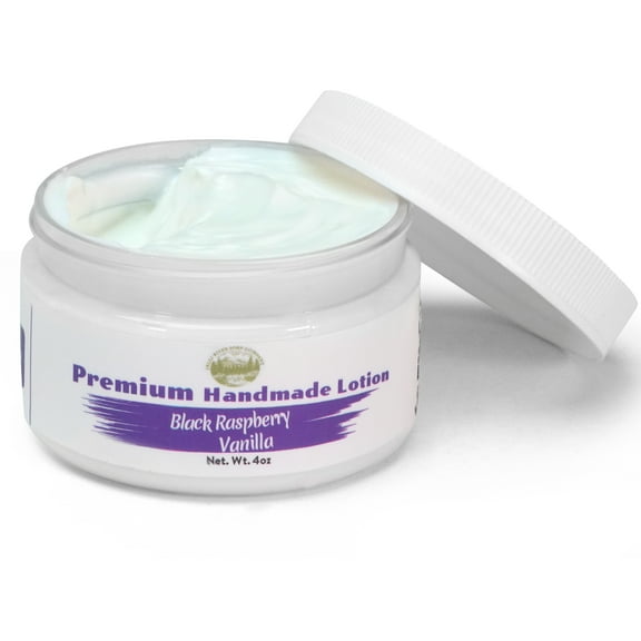 Black Raspberry Vanilla Lotion in Jar - 4oz Premium Handmade Natural Moisturizing Skin Lotion, Moisturizer For Dry To Very Dry, Sensitive Skin, Deep Moisturizing Cream - Falls River Soap Company