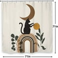 thumbnail image 4 of Cute Black Cat Animal Shower Curtain 72Wx72H Inch Modern Abstract Boho Mid Century Shower Curtain Bathroom Set Aesthetic Brown Rainbow Sun Eucalyptus Leaves Bathtub Accessories Kids Home Decor, 4 of 5