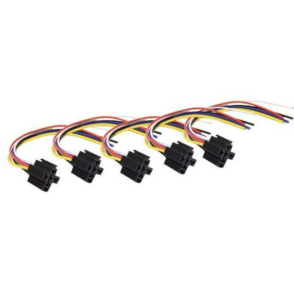 Absolute USA 5-Pin 12 VDC Interlocking Relay Socket, 5 Set