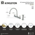 thumbnail image 4 of Kingston KB721PXSP Vintage Two-Handle 4-Hole 8" Centerset Kitchen Faucet with Side Sprayer in Polished Chrome, 4 of 4