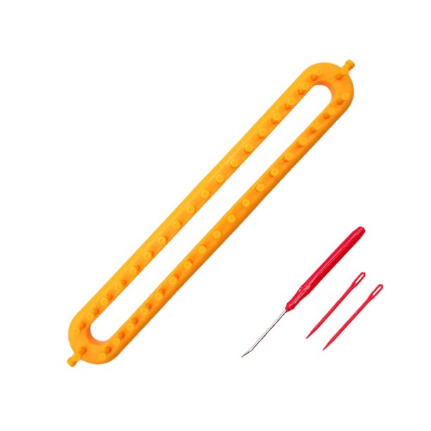 Billuyoard Kit de telar para tejer Herramientas de costura Tejido Tejedor hecho a mano Artesanía Amarillo 14.2 pulgadas