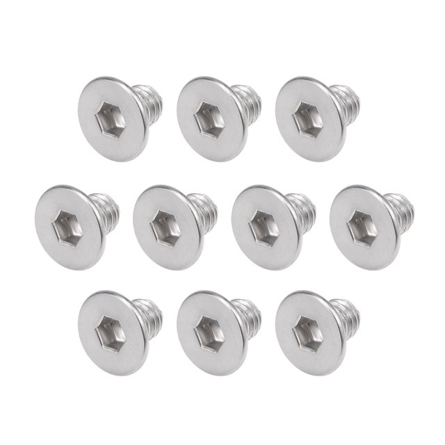 Unique Bargains M3x4mm Flat Head Machine Screws Inner Hex Screw 304 Stainless Steel Fasteners Bolts 80 Pcs