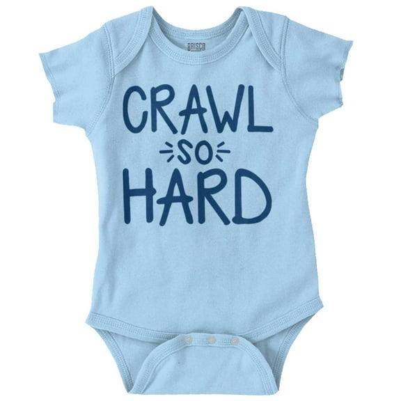 Crawl So Hard Funny Hip Hop Quote Romper Boys or Girls Infant Baby Brisco Brands 12M