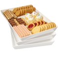 thumbnail image 1 of US Acrylic Avant 15" x 10" Plastic Stackable Serving Tray in White | Set of 3 Appetizer, Charcuterie, Food, Snack, Dessert Platters | Reusable, BPA-Free, Made in The USA, 1 of 5