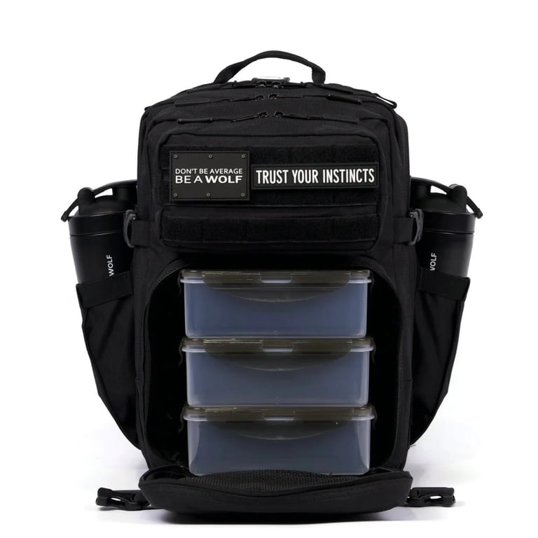 befit quality laptop and meal prep backpack WOLFpak - 35L Alpha Black Management - - Alpha Black - Gym Bag - Tactical Backpack - Travel Gear - Fitness Storage Complete Full 35L Alpha Black Meal Prep