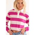 thumbnail image 3 of Ragstock Pink Striped Cropped Rugby Polo, 3 of 4