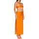 thumbnail image 3 of VISgogo - Vestido de tubo informal para mujer, a la moda, degradado/color sólido, con hombros descubiertos, con abertura larga VISgogo  moda, 3 of 7