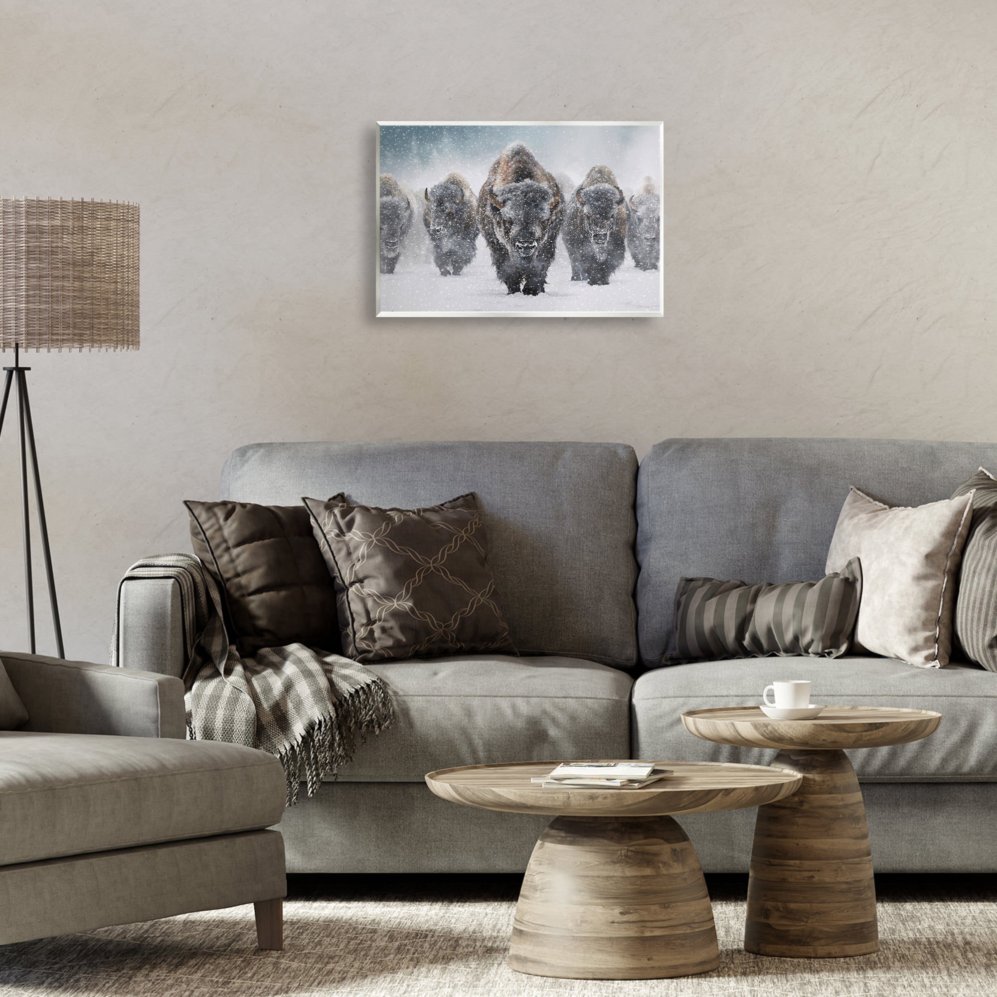 Stupell Industries Indomitable Bison in Snow Animals Photography Unframed Art Print Wall Art, 19 x 13