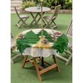 thumbnail image 3 of Outdoor Tablecloth with Umbrella Hole and Zipper, Green Christmas Tree Round Table Cloth 54 Inch Waterproof Tablecloth, Golden Xmas Tree Winter Snowflake Rustic Picnic Table Cover for Patio Camping, 3 of 7